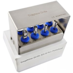 Dental Implant Trephine Drills Kit (8 Pcs) with Free Bur Holder – CE