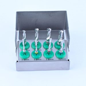 Dental Implant Drills Kit (8 Pcs) Polished with Free Bur Holder – CE